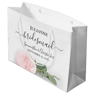 Elegante lange gestempelde roze Rose bruidsmeisje Groot Cadeauzakje