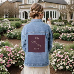 Elégante laque simple cerise, Mariage Monogramme