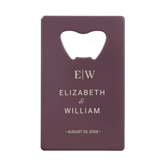 Elégante laque simple cerise, Mariage Monogramme (Devant)