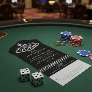 Elegante Las Vegas Bestemming Trouwlocatie All In One Uitnodiging