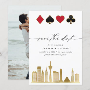 Elegante Las Vegas foto bestemming bruiloft Save The Date