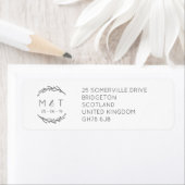 Elegante Laurel Leaf Bruiloft Retouradres Labels (Insitu)