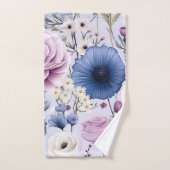 Elégante Lavande Bleu Fleur Jardin Floral (Serviette à main)