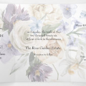 Élégante Lavande D'Ivoire Florale Tri-Fold Invitat (Intérieur au milieu)