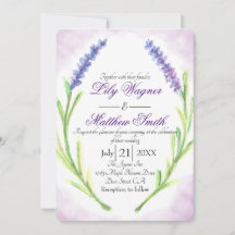 Élégante Lavande Florale Faire-part de mariage pou