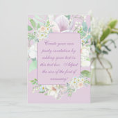 Élégante Lavande Pastel Floral Invitation (Debout devant)