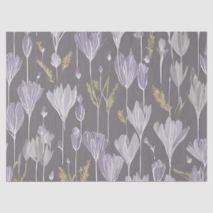 Elegante Lavendar Witte Boho Wildflower Floral Tissuepapier