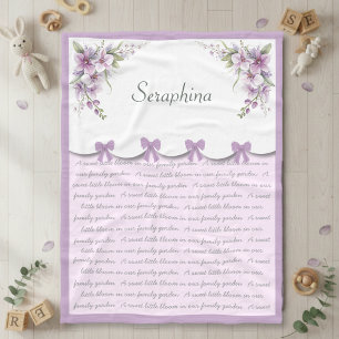 Elegante Lavendel Baby Meisje Paarse Kinderkamer Fleece Deken