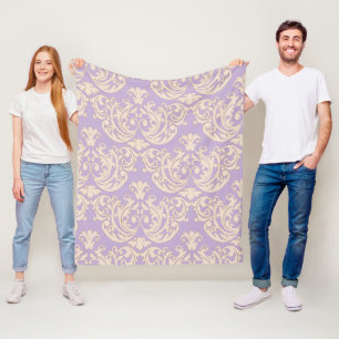 Elegante lavendel barok damast fleece deken