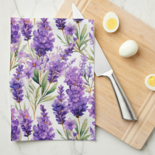 Elegante Lavendel Bloemen Theedoek