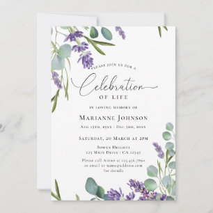 Elegante Lavendel Bloemen Viering van het Leven Kaart