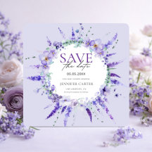 Elegante Lavendel Bloemige Baby Shower Save the Da