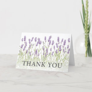Elegante lavendel bloemige dankjewel bedankkaart