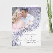 Elegante lavendel bloemige huwelijksverjaardag  kaart (Voorkant)