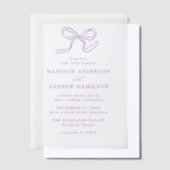 Elegante Lavendel Bow Wedding Vellum Uitnodigingen (Offset)