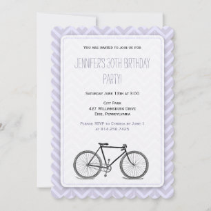 Elegante Lavendel Chevron Fietsverjaardag Kaart