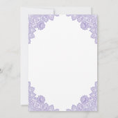 Elegante Lavendel Floral Lace Wedding Kaart (Achterkant)
