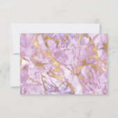 Elegante Lavendel Goud Marmer RSVP (Achterkant)