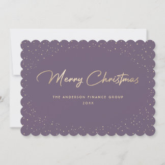 Elegante Lavendel Gouden Zakelijke Kerstkaart