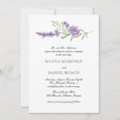 Elegante lavendel groen violette bruiloft kaart (Voorkant)