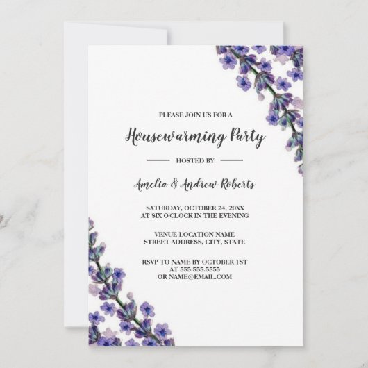 Elegante Lavendel housewarming party Kaart (Voorkant)