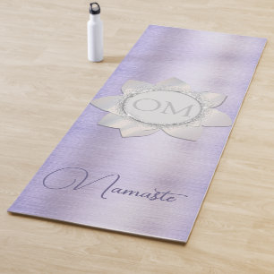 Elegante Lavendel Lotus OM Namaste Yoga Mat