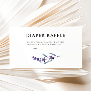 Elegante Lavendel Luier Raffle Baby shower Informatiekaartje