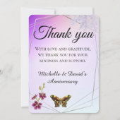 Elegante lavendel met bloemaccenten bedankkaart (Voorkant)