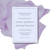 Elegante Lavendel Minimalistische Bruiloft Kaart