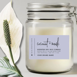 Elegante lavendel minimalistische kaars producteti rechthoekige sticker