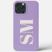 Elegante Lavendel Monogram initiaal Case-Mate iPhone Case (Achterkant)