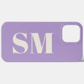 Elegante Lavendel Monogram initiaal Case-Mate iPhone Case (Achterkant (horizontaal))