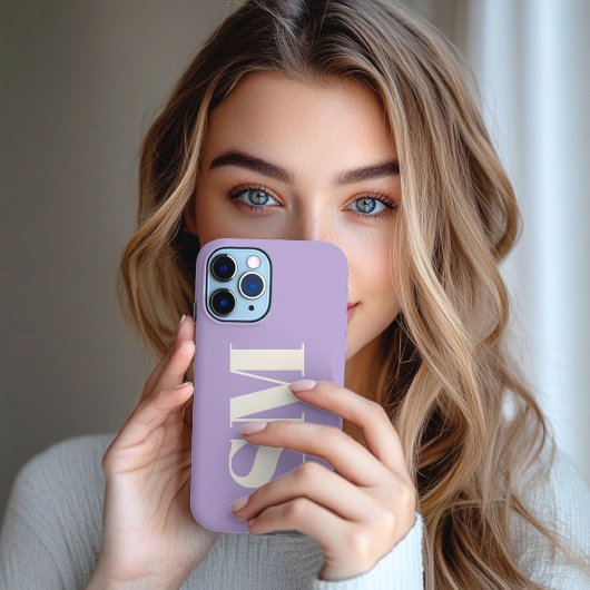 Elegante Lavendel Monogram initiaal Case-Mate iPhone Case