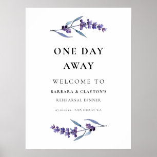 Elegante lavendel One Day Away Repetitie Welkom Poster