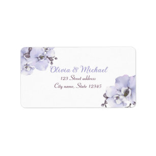 Elegante Lavendel Orchidee Retouradres Labels