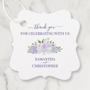 Elegante lavendel paarse boho-huwelijksdankjewel bedankjes labels