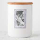 Elegante Lavendel Paarse Chic Border Trouwlabels Voedselcontainer Etiket (Voorkant)