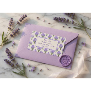 Elegante Lavendel Retouradreslabels Etiket