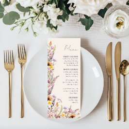 Elegante lavendel-, roze- en crèmekleurige wilde b menu