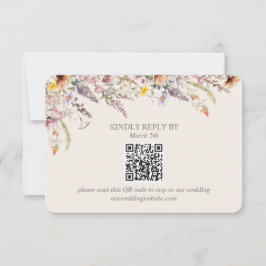 Elegante lavendel-, roze- en crèmekleurige wilde b RSVP kaartje