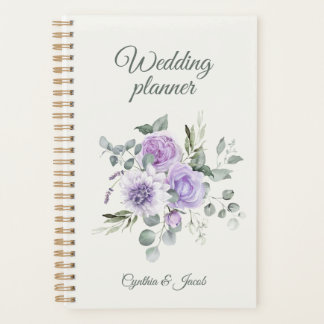Elegante Lavendel Rozen Eucalyptus Trouwplanner Planner