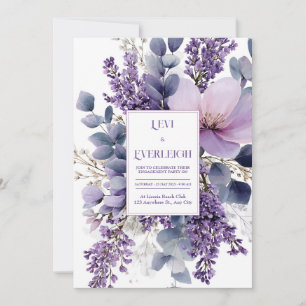 Elegante Lavendel Sering Eucalyptus Waterverf Kaart