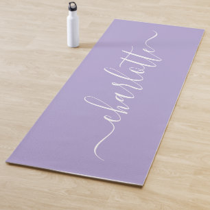 Elegante Lavendel Sering Script Naam Persoonlijk Yogamat