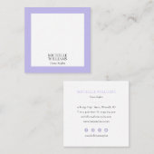 Elegante Lavendel Square Visitekaartjes (Voorkant / Achterkant)