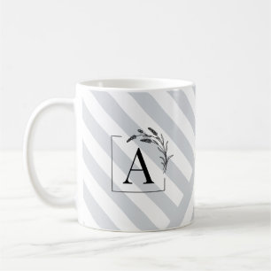 Elegante lavendel takjes monogram mok