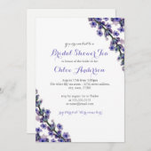 Elegante Lavendel Teacup Bruids Douche Uitnodiging (Voorkant / Achterkant)