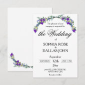 Elegante Lavendel viooltjes waterverf bruiloft Kaart (Voorkant / Achterkant)