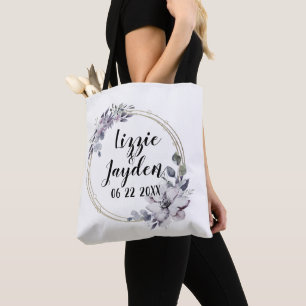 Elegante Lavendel Waterverf Bloemenkrans Draagtas