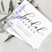 Elegante Lavendel Waterverf Bruiloftsborrel Uitnodiging Briefkaart
