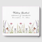 Elegante Lavendel & Wildflower Bloom Gastenboek (Achterkant)